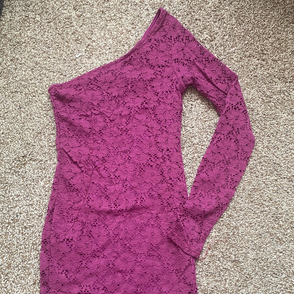 Maroon One Shoulder Dress 🌶